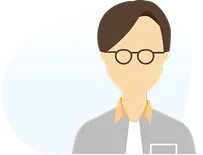 イラスト：グレーの服を着た男性